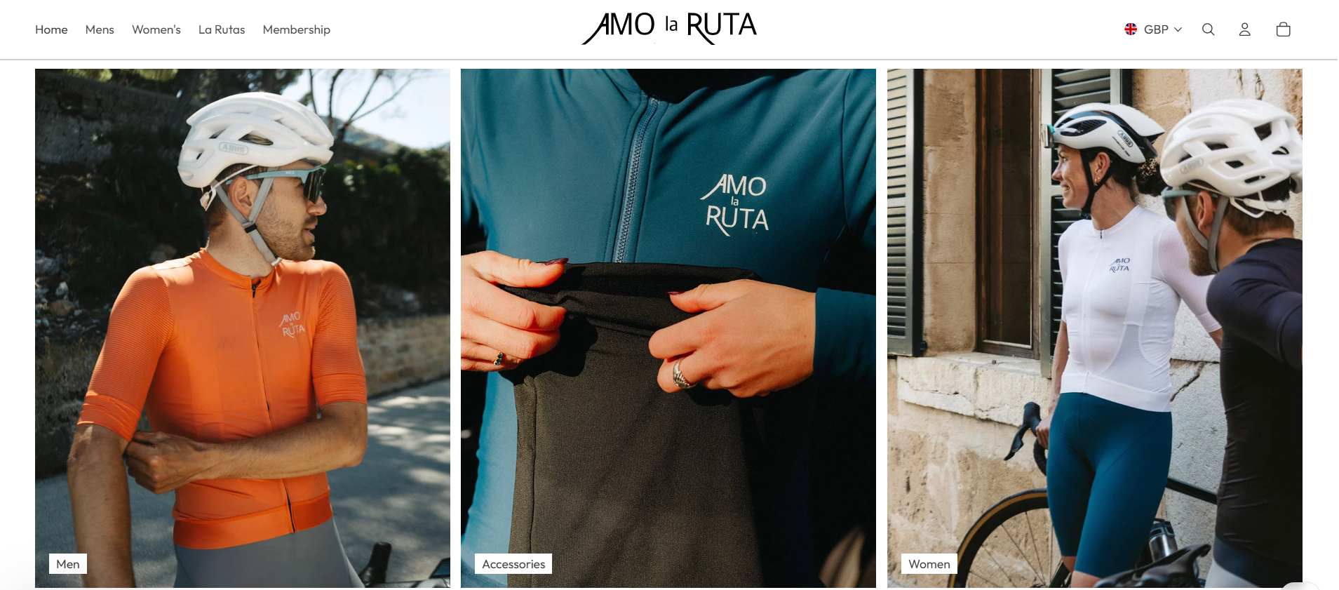 Homepage: Men, Accessories and Women entry points