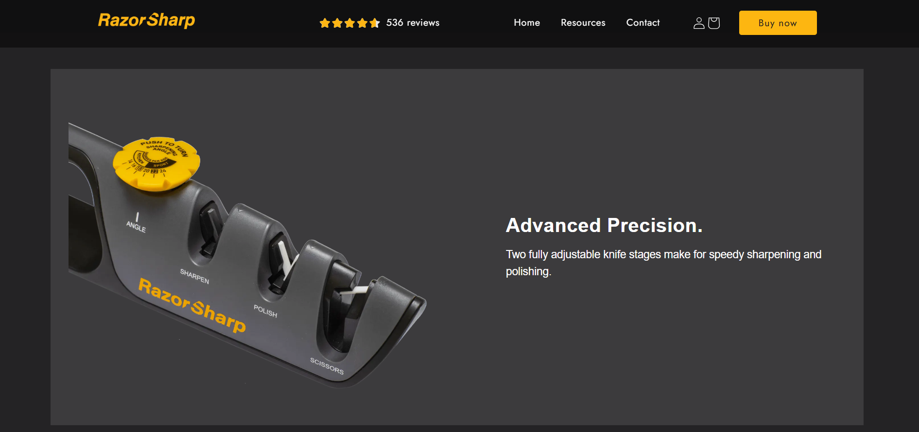Homepage: feature callouts around the product